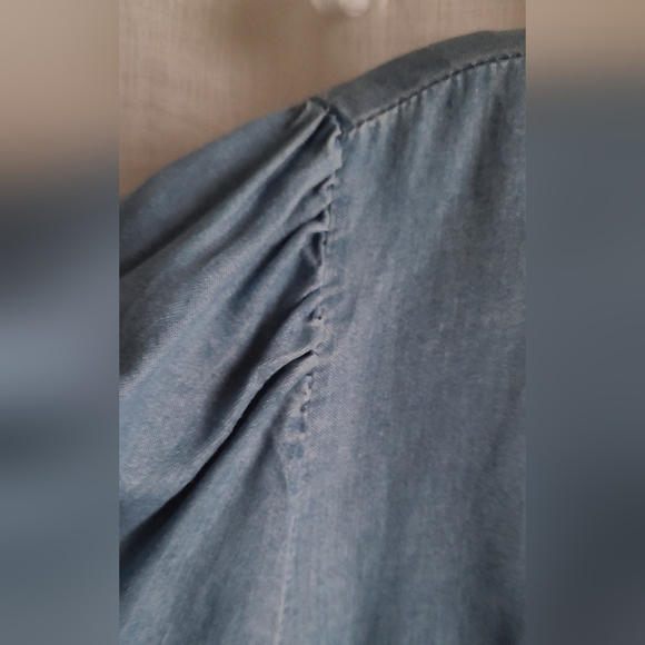 Wonderly chambray denim ruffle blouse XXL plus women's - Picture 5 of 13